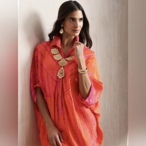 CHICO'S Silk Tie-Dye Envelope Sleeve Pullover Top